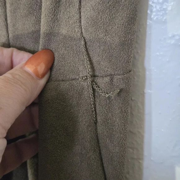 Vakko for I.N.C. | Olive Green Micro Suede Fit Flare Shirt Dress Sz S - Picture 7 of 9